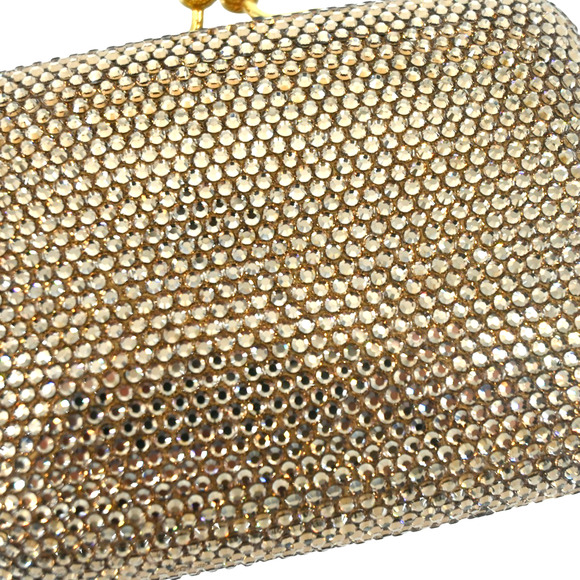 Judith Leiber Gold Rhinestone Crystal Micro Clutch - Picture 11 of 16